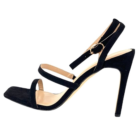 Rouge ENDLESS Women's Hight Heel Square Toe Strappy Dress Shoes Black Size 9 - Picture 2 of 7